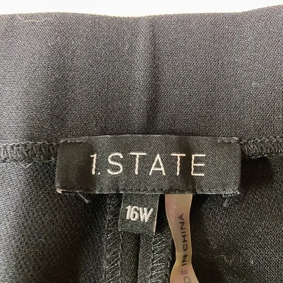 1.State Black Side Zip Front Hem Slit Pants Size 16W NWT - Picture 3 of 6